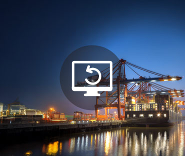 A ship docked at a harbour